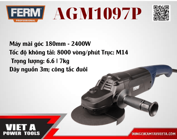 MÁY MÀI GÓC FERM 2400W - 180MM - AGM1097P