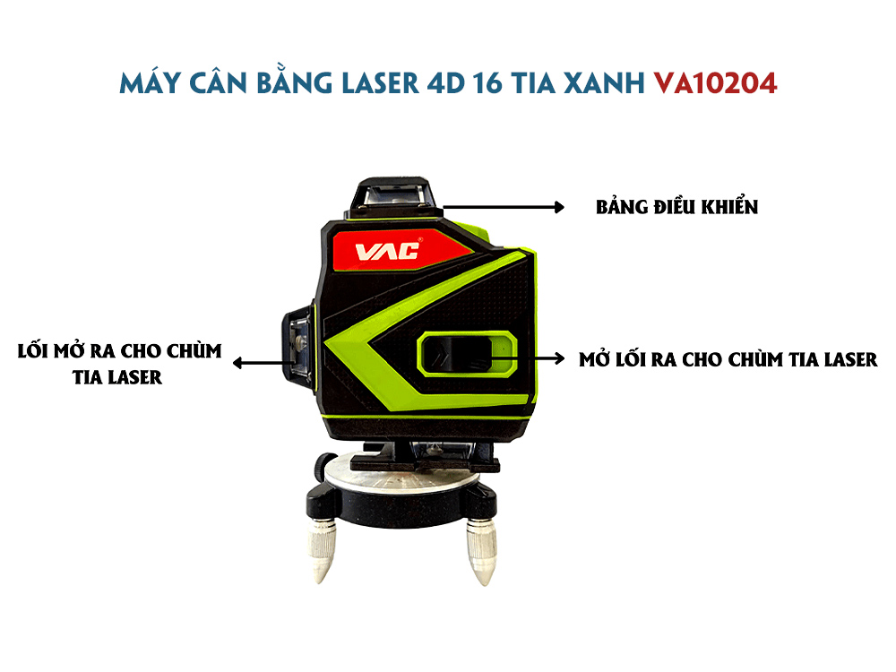 Chi tiết các bộ phận của sản phẩm Máy Cân Bằng Laser VAC 4D 16 Tia Xanh - VAC10204