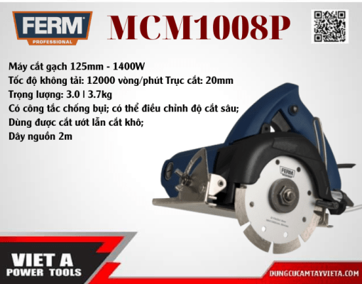 MÁY CẮT GẠCH FERM 125MM - 1400W - MCM1008P