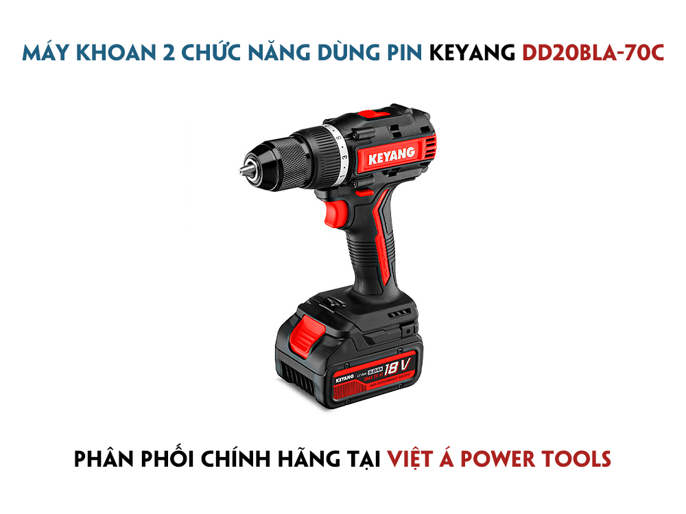 Đặt hàng Máy Khoan 2 Chức Năng Dùng Pin 13mm 18V 5.0Ah DD20BLA-70C chính hãng tại Việt Á Power Tools